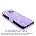 S7 Edge Case, Galaxy S7 Edge Case, Cellularvilla [Slim] [Card Slot] Premium Pu Leather Wallet Case [Drop Protection] Flip Protective Stand Cover for Samsung Galaxy S7 Edge G935 (Purple Glitter)