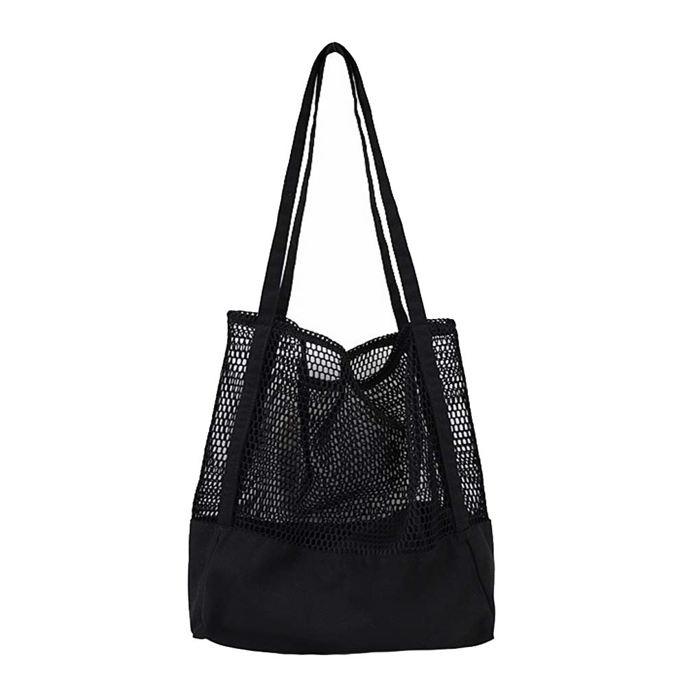 Cyleibe Large Tote Bags, Cotton Canvas Shopping Bags, Reusable Grocery Tote Bag, Natural Cotton Bags with Long Handle - Black