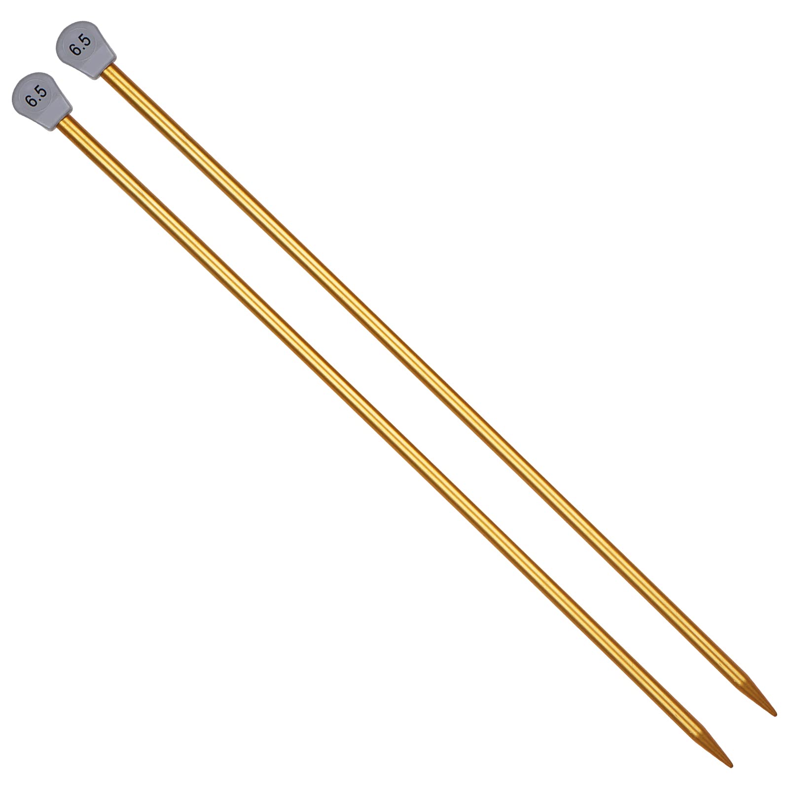 Coopay Knitting Needles 6.5mm UK Size, 35cm Long Metal Pins for Beginners & Professionals, Lightweight for Arthritic Hands (Color Random)