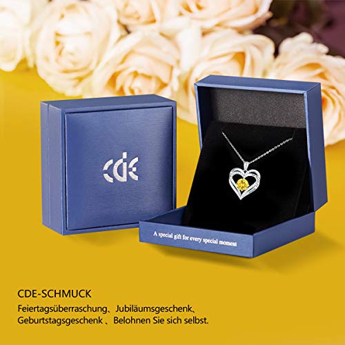 Herz Halskette 925 Sterling Silber Roségold, 5A Zirkonia Birthstone Anhänger Kette Damen Muttertag Schmuck Geschenk mit Box (Sterlingsilber November)