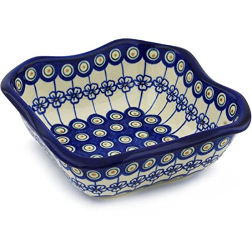 Click Here to See More Images Ceramika Bona H0677H Polish Pottery Ceramic Square Bowl Hand Painted, 8-Inch