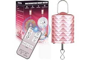 OMCCHK Wind Spinner Motor with Remote & Timing, 3 Rotating Speed Battery Powered Disco Ball Motor, 2 Way Direction Electric Slow Motor for Hanging Display Ornament, Wind Chime, Mirror Ball, Baby Crib Mobile