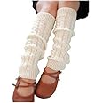 Elandy Knit Winter Thermal Warm Leg Warmers-Long Socks Boot Cuffs Topper Legging Pads For Women Lady Girls Best Xmas Gift