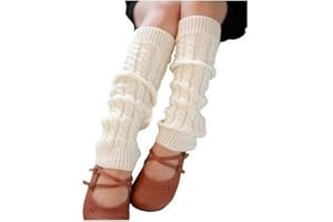 1 Pair Knit Winter Thermal Warm Leg Warmers-Long Socks Boot Cuffs Topper Legging Pads For Women Lady Girls Best Xmas Gift