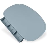 Silicone Placemat with Food Catching Pockets for Baby &amp; Kid, Food Grade Silicone Non-Slip Toddler Food Place Mats with Raised Edges for Dining Table (Ether Color)