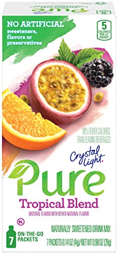 Crystal Light Pure On the Go Tropical Blend Drink Mix, 0.98 Ounce (Pack of 12)