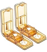 Pill Cutter for Small or Large Pills (2PCS) - Design in The USA - Safety Shield Multiple Pill Spl...
