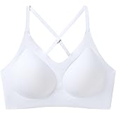 PRETTYWELL Bras for Women Comfort Seamless Bra, Cross Back Adjustable Bralette Bra, Wireless Everyday Bras for Women A-C Cup