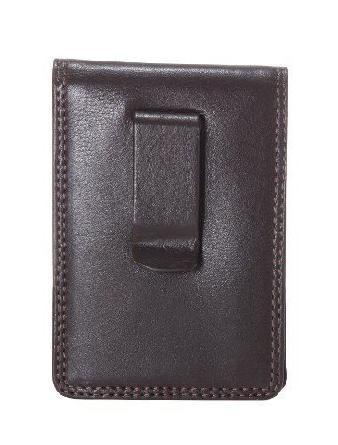 Visconti HT16 Mens Classic Style Thin Soft Leather Small Bifold ID Wallet with Money Clip (Brown)