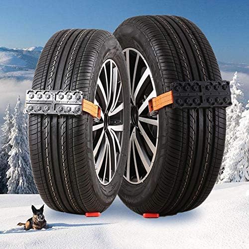 mbition Snow chains Anti-Skid Chains Car Snow Chains Anti-Skid Universal Rubber Nylon Snow Mud Chain Anti Skid Strap Saloon Car Tire Emergency 2PCS