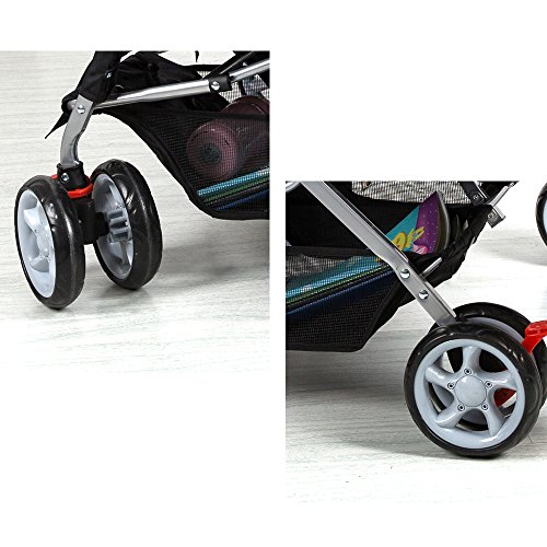 image for Livebest Folding 4-Wheels Double Pet Stroller Small Animals Carrier Ea
