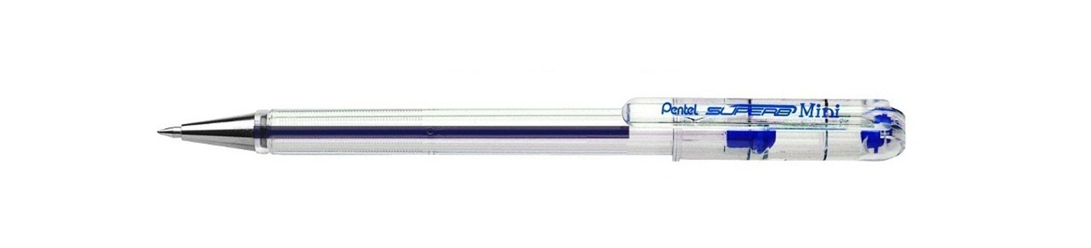 Pentel BK77S Pack of 12 Mini Ballpoint Pens 0.7 mm Metal Tip Blue