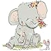 Kids Wall Decals Stickers Nursery Decor Baby Room Decor Nursery Wall Stickers Safari Woodland Scene for Baby Toddler Boys & Girls Rooms Peel and Stick Jungle Animal Stickers Elephant Baby Gift