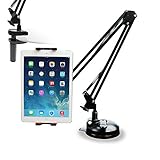 Sagetec Tablet Holder, Two Mounting Options, 360 Swivel, Heavy Duty Long Arm, Holder Mount Stand Compatible with iPad, iPhone, Kindle Fire and More