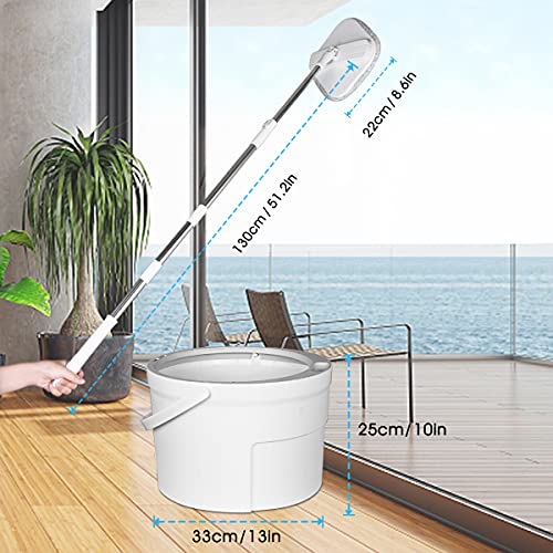 KASTEWILL Microfiber Spin Mop and Bucket System, Spinning Mops for Floor Cleaning Support Self