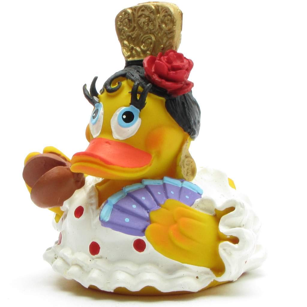 Duckshop Flamenco Bath Duck White I Squeaky Duck I L: 8.5 cm