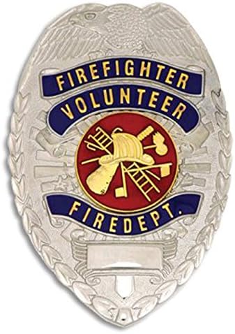 Fire Fighter Volunteer Fire Dept. Silver Shield Badge