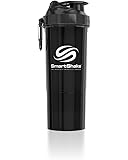 smartshake Original 2GO Bottle, 27 oz Shaker Cup, Gunsmoke Black