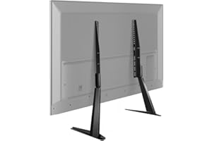 BFTOU Black Universal TV Stand Tabletop for 27 to 65 inch LCD Flat Screen TV,Max VESA 800 x 400mm, Height Adjustable TV Base Holds up to 88lbs