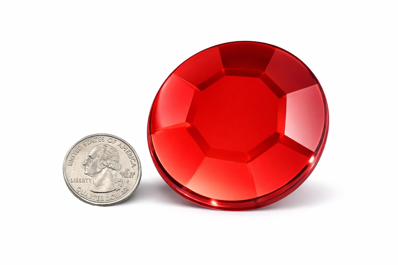 60mm Red Ruby H103 Large Acrylic Flat Back Rhinestones for Cosplay Costume Making, Props Embelishments Plastic Gems Decor Jewels - 2 Pieces