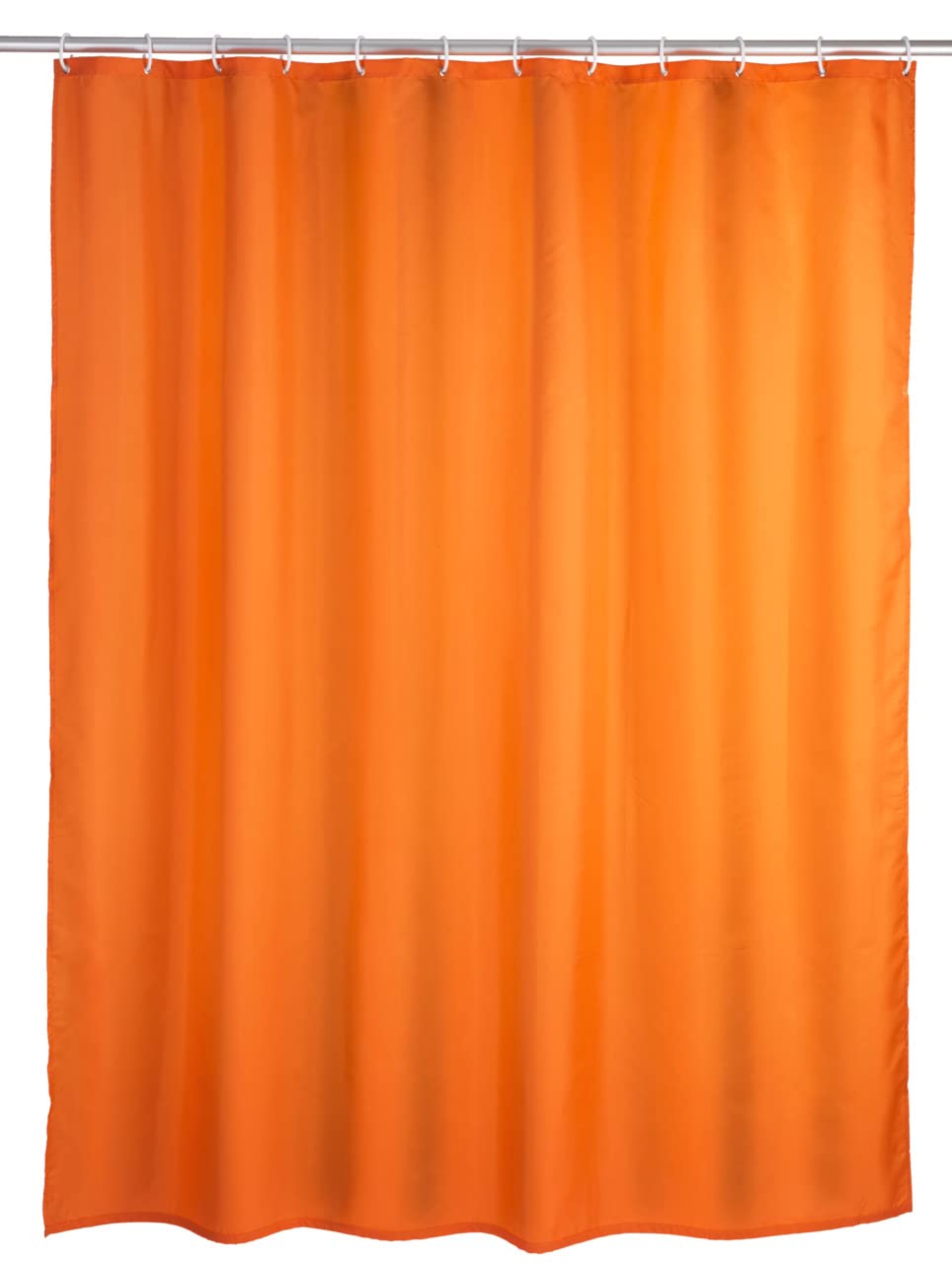 Wenko 20039100 Antimould Shower Curtain singlecolour Orange Antibacterial, Washable, Plastic Polyester, Orange