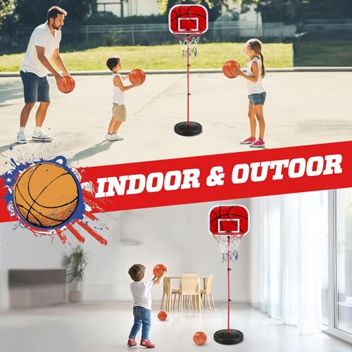 Kezidhp Children's Basketball Hoop with 3 Balls, 1 Pump, Adjustable Height 50-150 cm, for 3 to 8 Years Children, Indoor and Outdoor