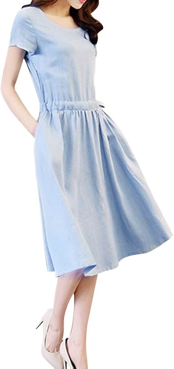 Amazon Co Jp ワンピース レディース Hodarey 春夏 花柄 ワンピースドレスレディースワンピースチュニックカジュアル ゆったりリネン 麻 ワンピース 半袖 Oネックポケットコットンリネンドレス 大きい サイズシンプル可愛い お呼ばれ 着痩せ 通勤 デート お出掛け 腕時計