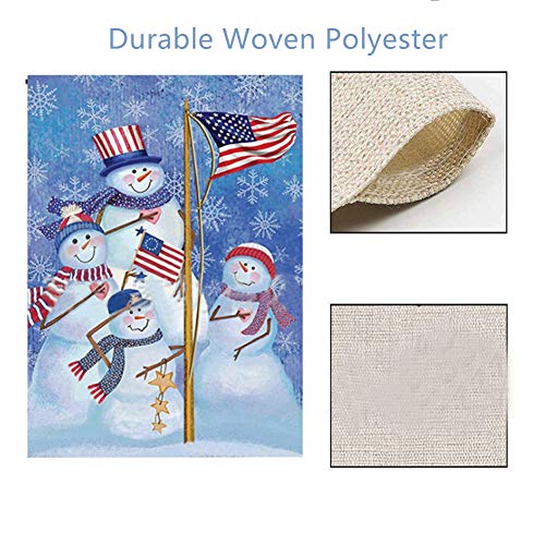 zosenda Christmas Garden Flag, 12 x 18 Inch Double Sided Snowman Patriotic House Yard Flag, Rustic Winter Snowflake Yard Decorations, New Year Holiday Seasonal Outdoor Flag