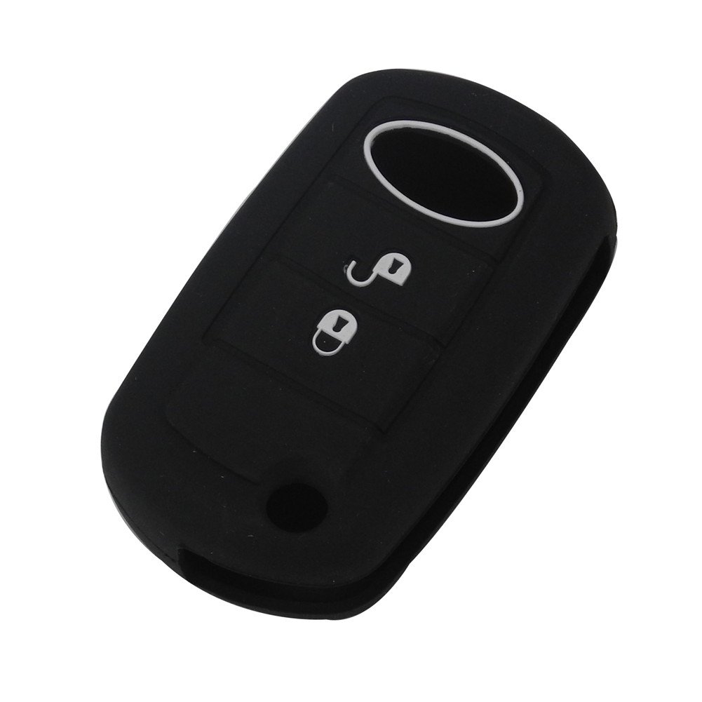 Happyit Silicone Car Key Case Cover for LAND ROVER Range Rover Sport LR3 Discovery 3 Button Folding Flip Remote (Black)