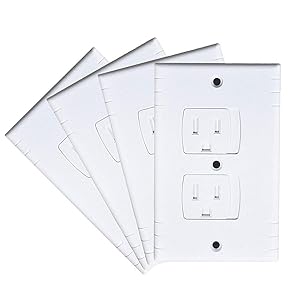 ModaBebis Universal Self-Closing Electrical Outlet Covers,Extra Safe Retardant Child Safety Guards Socket Plugs Protector, Flame Retardant ABS, BPA Free, Hardware Included (4 Pack)