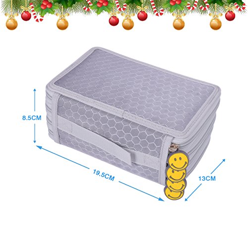 Colored Pencil Case, Newcomdigi 72 Slot Pencil Case Large Art Case Multilayer Pencil Storage Case Bag Holder Pen Case Organizer with Compartment For Drawing Sketch Art School Kids Adults (Gray) - Thumbnail 4