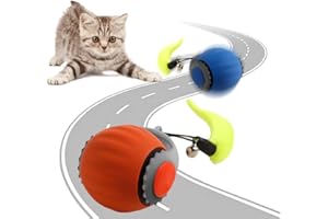 NOGCAW Upgrade Speedy 3.0 Tail Cat Toy, 2025 New Speedy Tail Interactive Cat Toy for Indoor Cats, Automatic Moving Smart Cat Toys Ball with Tail Two Speed Adjustment (Blue+Orange, 2PCS)