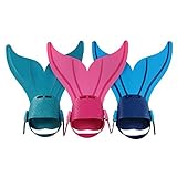 Lexbo Swim Fin Children Size Adjustable Mermaid Diving Swimming Foot Flipper Training Recreational Monofin Tail with 3 Color for Girls/Boys