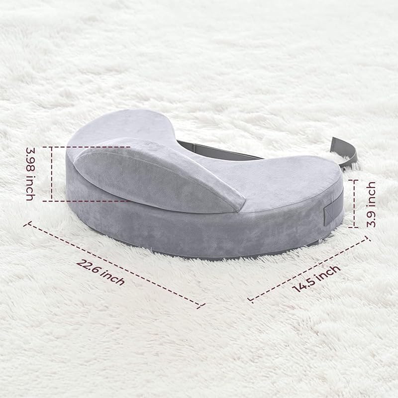 Exclusive Memory Foam Nursing Pillow， Pioneering Safety Fence-Plus Size Breastfeeding Pillow for Ergonomic Comfort ，Support-Easier and Healthier Nursing ，Fit for All, Removable Cover