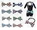 PET SHOW Plaid Dog Bow Ties Adjustable Bowties for Small Dogs Puppy Cats Party Pet Collar Neckties Customes Grooming Accessories Pack of 8