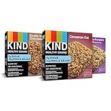 KIND Healthy Grains Granola Bars, Variety Pack, Double Dark Chocolate, Cinnamon Oat, Maple Pumpkin Seeds with Sea Salt, 1.2 oz, 15 Count