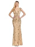 Womens Sequined Long Evening Gown Glamous