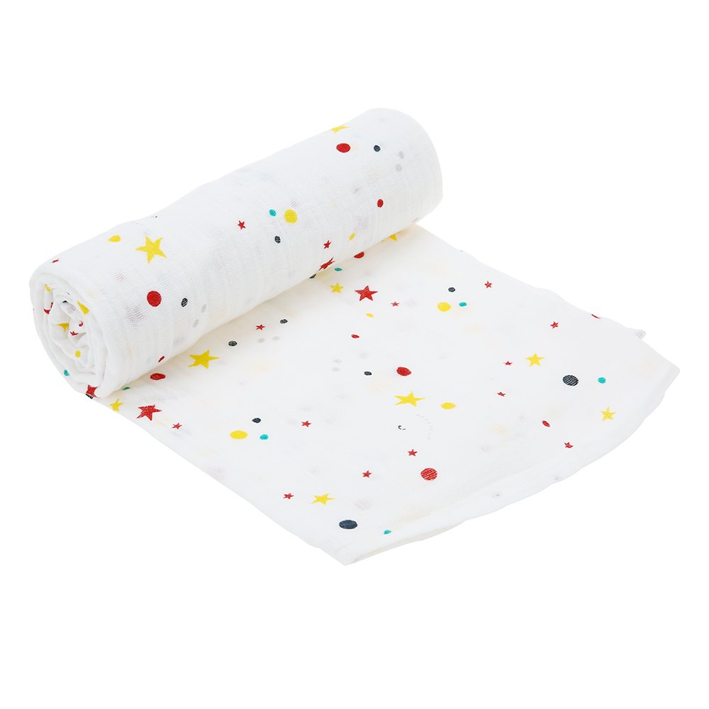 B07kwz5cxk ブランケット Walmeck 4747インチ 幼児用ブランケット マルチカラー Alxgi ベビーベッド 授乳カバー 赤ちゃん ベビーカー 車 オーガニックコットン 2層 モスリン100 ベッド おくるみ メーカー包装済
