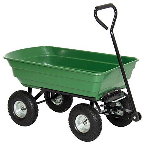 Garden Dump Cart Dumper Wagon Carrier Wheel Barrow 650lb Capacity