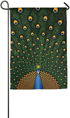 Peacock Flaunting Its Tail Polyester Home Garden Flag 1218inch
