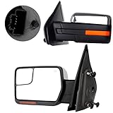 SCITOO Towing Mirrors for 2007-2014 F-150 Blind Spot Mirror Power Heated Chrome Puddle Signal Double Glass (Driver Side and Passenger Side)