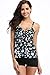 Sociala Women's Floral Tankini Set with Boyshorts Two Piece Swimsuits Swimwear