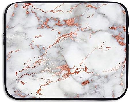 13 15 inch Rose Gold Marble Laptop Sleeve Bag Water Resistant
