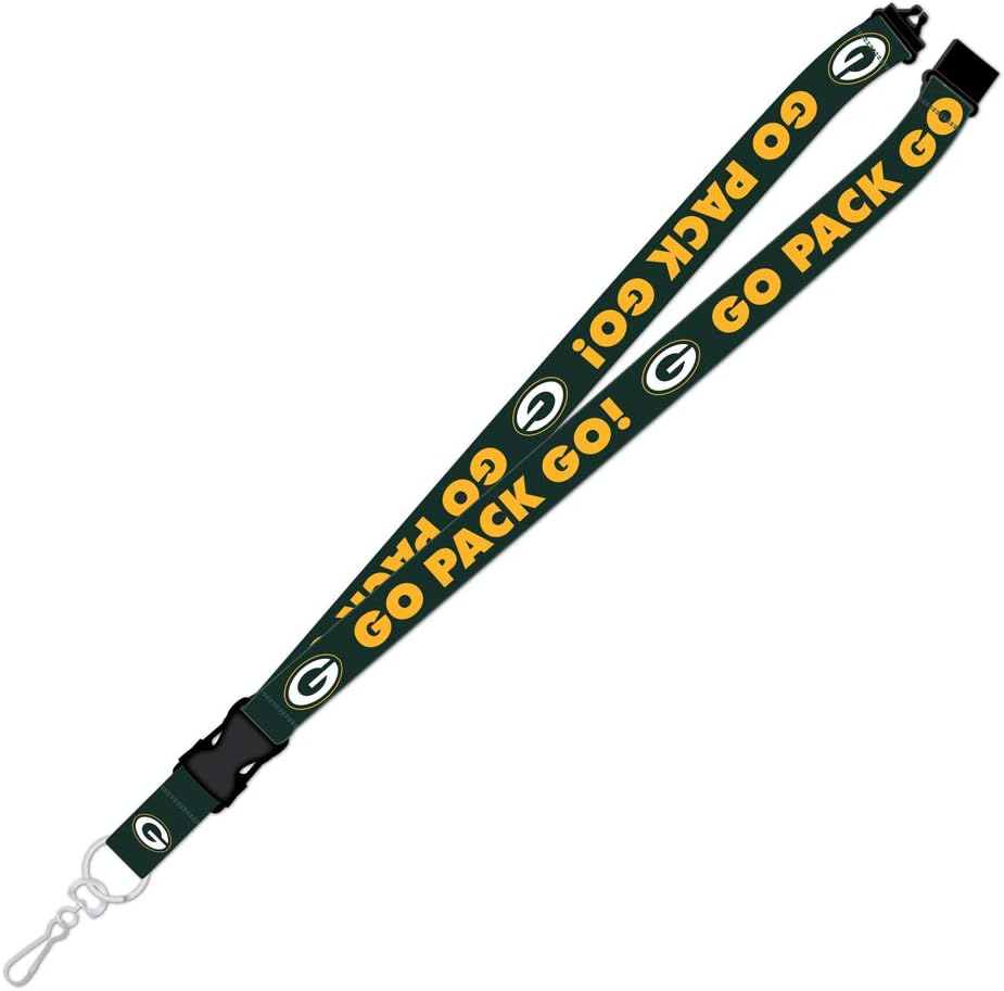 Amazon Com Pro Specialties Group Green Bay Packers Go Pack Go Green Lanyard With Detachable Safety Clip Small Psgls0456960 Sports Outdoors