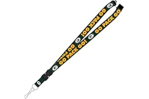 Green Bay Packers Go Pack Go! Green Lanyard with Detachable Safety Clip, Small (Pro Specialties Group, IncLS0456960)
