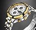 Affute Luxury Sport Digital Analog Quartz Watches for Men Waterproof Led Chronograph Stainless Steel Wristwatch,Gold Silver