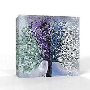 Wall26-Canvas Wall Art-Abstract Colorful Tree-Giclee Painting Wall Bedroom Living House Decoration Home Art - 12x12 inches