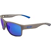 Epoch Eyewear Charlie Sport Motorcycle Sunglasses Grey Frame with Blue Mirror Polarized Lens