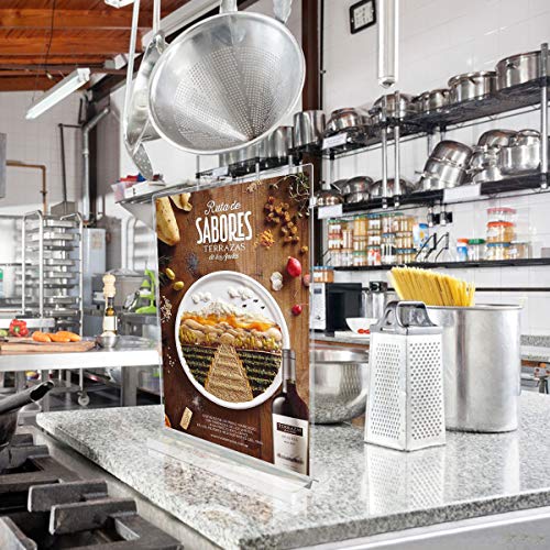 HUAZI Double-Sided 8.5x11 Acrylic Sign Holder - Vertically Holds Signs and Announcements - Table Display Sign Holders for Marketing, Conferences, Events, Business (6 Pack)