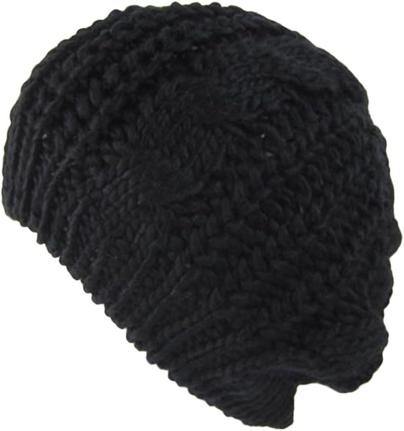 Perman Women's Beret Braided Baggy Beanie Crochet Warm Ski Knitted Hat Cap